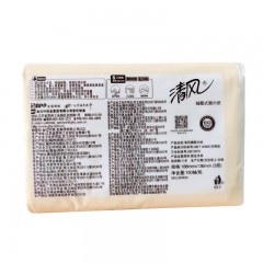 清风 原木纯品抽纸批发纸巾三层150抽餐巾纸整箱48包家庭装 BR65A