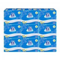 洁云 300张卫生纸压花平板纸巾加韧圆点9包装家用厕纸手纸方包纸