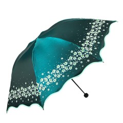 天堂伞 防紫外线防晒遮晴雨伞黑胶折叠伞33230E梨花春色