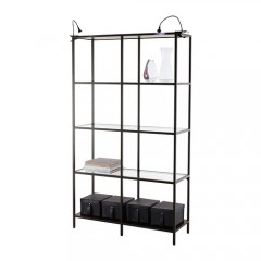 维特索 搁架单元 黑褐色/玻璃 100*175厘米