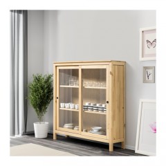 汉尼斯玻璃门柜 滑门书柜餐边装饰品柜乡村古典实木