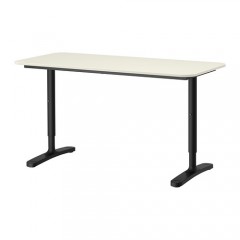 贝肯特 书桌 140x60 cm 电脑桌办公桌 黑褐色，黑色