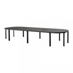 贝肯特 会议桌 420x140cm 洽谈办公桌 白色 黑色