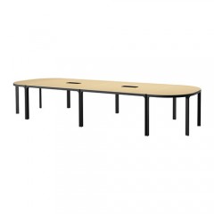 贝肯特 会议桌 420x140cm 洽谈办公桌 白色 黑色