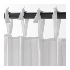 培布莱窗帘2片 白色纯棉地中海欧式简约温馨吊带