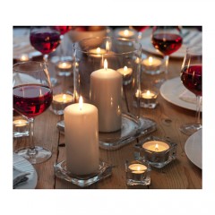 格拉奇  蜡烛台3件套, 透明玻璃 可配圆托小蜡烛