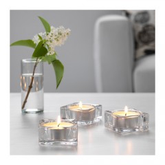 格拉奇  蜡烛台3件套, 透明玻璃 可配圆托小蜡烛