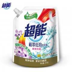 超能植翠低泡洗衣液2kg家庭量贩袋装