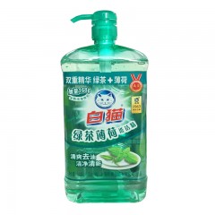 白猫绿茶薄荷洗洁精1.188kg双重精华清爽去油洁净清新
