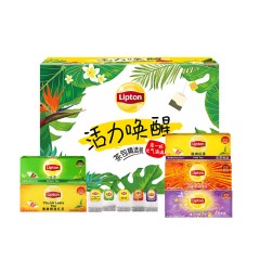 Lipton/立顿 茶包活力唤醒缤纷礼盒装红茶绿茶早餐袋泡茶125包