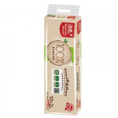 洁柔 无芯卷纸自然木低白度卫生纸4层70g家庭用实惠装12卷