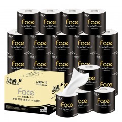 洁柔 卷纸 黑face卷筒纸巾4层180g整箱23卷卫生纸