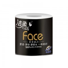洁柔 卷纸 黑face卷筒纸巾4层140g家用整箱27卷卫生纸