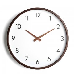 静享家居 北欧风挂钟客厅实木质简约木钟家用石英钟表时钟卧室日式欧式挂表