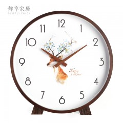 静享家居 挂钟支架台钟座钟摆件座架时钟木纹挂表底座时钟挂架木质超大摆件