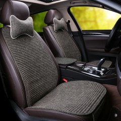 国产 夏季小蛮腰汽车坐垫四季通用荞麦壳透气仿亚麻单片座垫