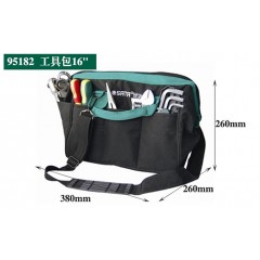 SATA/世达 包维修电工工具包双层帆布挎包大号多功能尼龙加厚单肩包  95181