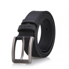 七匹狼 男士针扣皮带黑色 牛皮带 腰带 裤带7A127236000