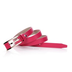 七匹狼 女士粉红色针扣牛皮皮带 百搭真皮女腰带7A328579000