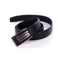 七匹狼 男士内穿自动扣黑色牛皮皮带 高档真皮 男腰带7A319159000
