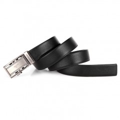 七匹狼 男士自动扣黑色整张头层牛皮皮带真皮裤带腰带7A313400000