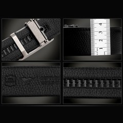 七匹狼 裤带 男士内嵌自动扣皮带 单张头层牛皮腰带7A213075000