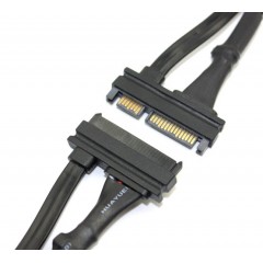 国产 机箱理线线材 黑色正标SATA电源+数据1公1母连体线 50cm