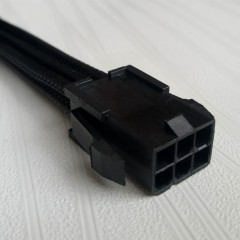 国产 显卡 附助供电 6pin延长线20CM 黑色 单线包网 PCI-E 6PIN