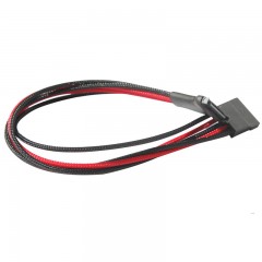 国产 SATA供电接口延长线 sata公头转接母头 红黑单根包网 30CM