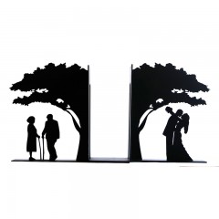 KALA 书立支架创意简易桌上学生书夹简约铁艺书靠复古书挡书板个性书立