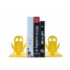 KALA 创意学生书夹简约书靠小黄人书挡书板桌面办公可伸缩铁艺书立支架