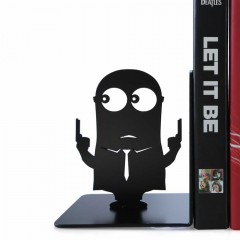 KALA 创意学生书夹简约书靠小黄人书挡书板桌面办公可伸缩铁艺书立支架