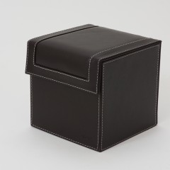 HIPCE 经典皮质CD盒DVD收纳箱有盖大容量80片碟片创意光盘储存盒