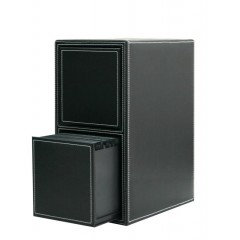 HIPCE 轻触式CD盒创意光盘收纳箱时尚皮质大容量100张碟片存放柜子