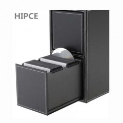 HIPCE 轻触式CD收纳箱皮质DVD盒创意大容量400片碟片收纳柜光盘架 CDBP-400OP