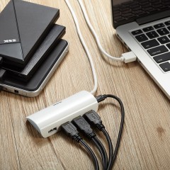 飚王/SSK usb3.0分线器一拖四口集线器多功能扩展HUB带供电SHU808