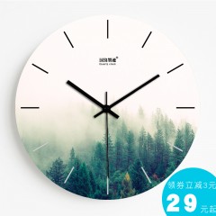 国产 挂钟北欧客厅现代静音挂表简约欧式个性钟表卧室清新创意个性时钟