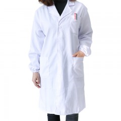 成楷科技 CKB-DG001 男女实验室服装食品厂搬运工劳保服白大褂长款工作服工人工衣 白色 定制