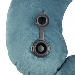 Wellhouse 棉绒充气U型枕护颈枕旅行4件套装眼罩耳塞收纳袋便携旅游睡眠飞机靠枕 灰色