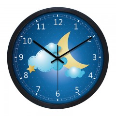 国产 疯小猫 卡通创意12寸静音挂钟客厅卧室大号时尚现代简约钟表