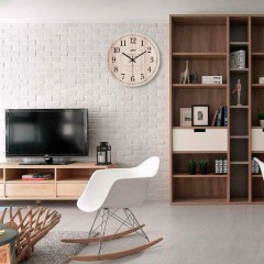 国产 创意北欧现代欧式简约时尚木质客厅卧室静音挂钟时钟石英墙钟726