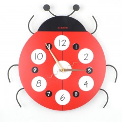 国产 现代卡通装饰创意挂钟个性静音钟表儿童时钟卧室田园可爱石英钟
