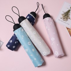 国产 雨伞晴雨两用 黑胶太阳伞防紫外线清新遮阳伞折叠纯色三折伞