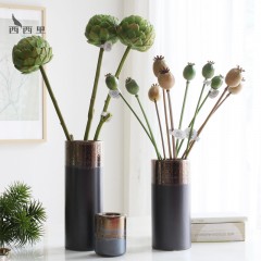 国产 西西里家居 黑金窑变陶瓷花瓶 现代时尚客厅卧室书房装饰花器摆件