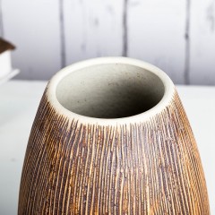 国产 桌面陶瓷花瓶树皮纹艺术 景德镇欧式现代风格插花器装饰品摆件