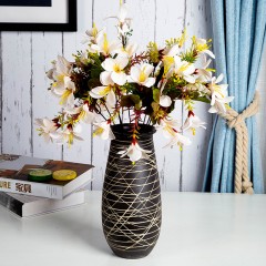 国产 花瓶欧式黑色陶瓷仿真干插花简约瓷器客厅摆件餐桌装饰品创意插花