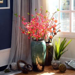 国产 高档仿真樱花枝假花塑料花插花单支客厅落地绢花庭院阳台装饰花