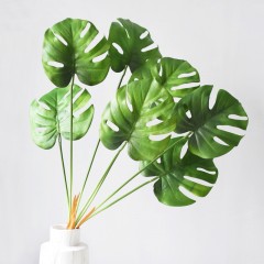 国产 北欧风现代简约手感清新绿植仿真假花绿叶龟背竹插花装饰摆设
