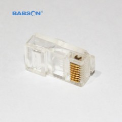 BABSON/百森 超五类非屏蔽RJ45网线水晶头/8P8C-1U镀金（单个）