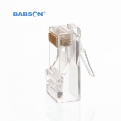 BABSON/百森 网络非屏蔽六类水晶头rj45网线连接头8芯50u镀金